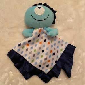 Garanimals Monster One Eyed Smiling Blue Baby Plush Security Blanket Lovey